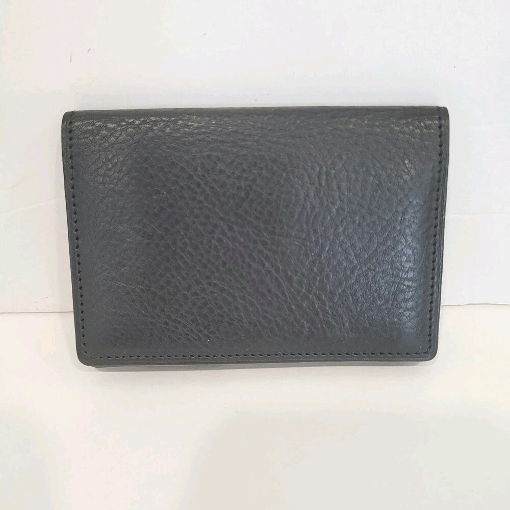 Cocomeister Designer Card Wallet Black Bifold Leather Folding Small Mini Quality
